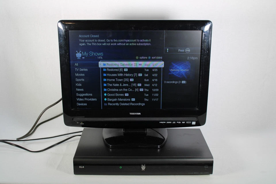 TiVo Premiere Series4 XL4 DVR TCD758250, Power Cord,  316 Hours HD - Image 4 of 4