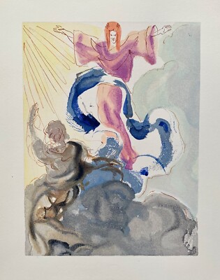 Salvador Dali 1960 DIVINE COMEDY PARADISE #3 Color Woodcut Wood