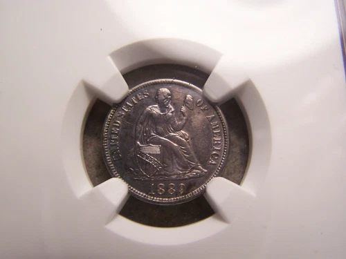 1889 S Seated Liberty Dime -- NGC AU Details -- Semi Key Date --  972,678 Minted
