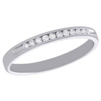 14K WeißGold Kanal Set Diamant Ehering Damen JubiläUm Ring 1/10 Karat