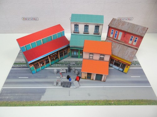 Urban buildings scene City environment miniature Diorama Scale 1:43 Highway road - Picture 14 of 24