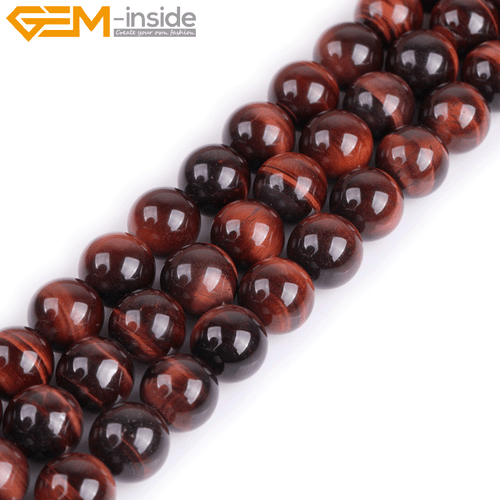 Cuentas sueltas redondas de piedras preciosas ojo de tigre rojo para hacer joyas 6 mm 8 mm 12 mm - Imagen 34 de 37
