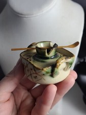 Small Seto Yaki Japanese Dish With Lid Spoon