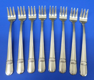 8 - Towle ARIEL-FROSTED Satin 18/8 Stainless Flatware 5 3/8'' COCKTAIL FORKS