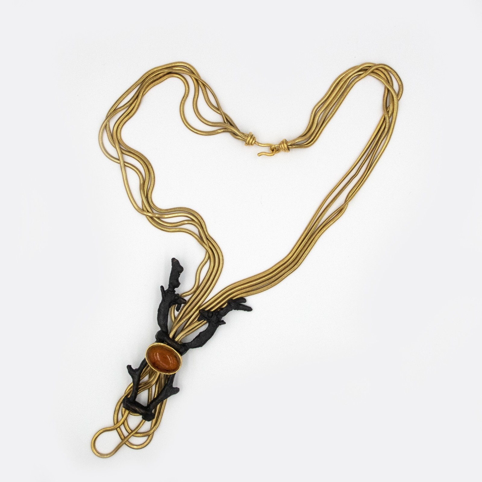 Vintage Trifari Diane Love Black Metal Deer Head Glas… Gem