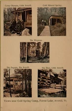 Multi-View Views near Cold Spring Camp Forest Lake Averill VT Postcard B37