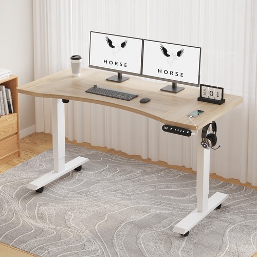 Computer Height Adjustable Electric Standing Desk 55" -Curved Office Gaming Desk - Picture 32 of 43