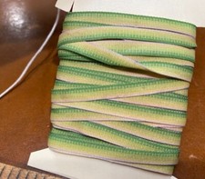 embroidery trim flower 1/8" ribbon apricot green 1yd made in France