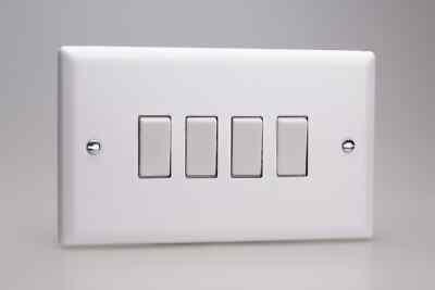 Varilight XY9W.CW Urban Kreideweiß 4 Gang 10A 1 oder 2 Wege Wipp Lichtschalter