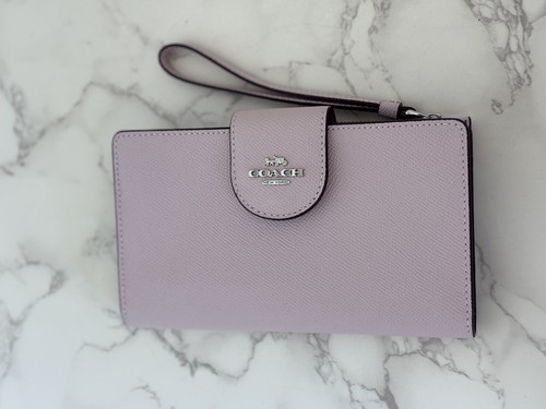Coach C2869 Eisrosa große Handy Tech Leder Geldbörse Kalbsleder Neu mit Etikett $ 272,99 - Bild 3 von 5