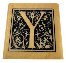 Anitas Rubber Stamp Decorative Letter Y Initial Square Ornate Card Making Craft
