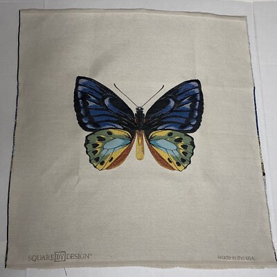 Square by Design Butterfly 25'' Woven Fabric Panel Embroidered Craft