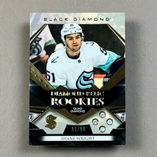 2022-23 Black Diamond SHANE WRIGHT #/99 Quad Diamond Relic Rookie SP - Kraken RC