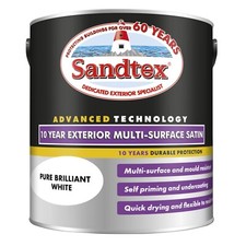 Sandtex 10 Year Multi Surface Satin Paint, All Colours, All Sizes