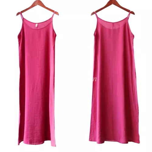 New Women Under Slip Dress Cotton Silk Camisole Full Slip Dress Loose Petticoat - Picture 21 of 33