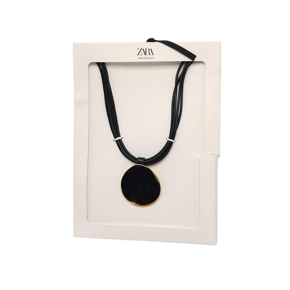 ZARA NEW WOMAN SS24 GOLDEN LEATHER CORD NECKLACE REF:1856 ZARA NEW WOMAN SS24 GOLDEN LEATHER CORD NECKLACE REF:1856