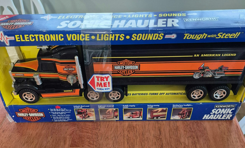 Vintage 1992 Buddy L Sonic Hauler Harley Davidson Truck Trailer Set Boxed Neu