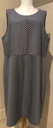 CATO Womens Navy Blue \u0026 White Dress 