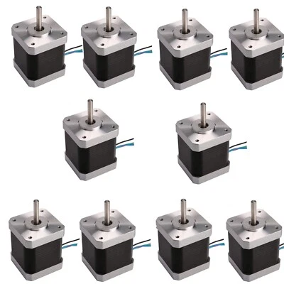 DE Free 10PCS Nema17 Schrittmotor 17HM5424 2.4A 48mm 0.9° 60oz-in Bipolar Φ5mm - Bild 1 von 4