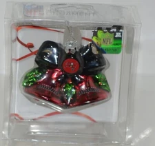 Boelter Topperscot NFL Blown Glass Holiday Glitter Bells Tampa Bay Buccaneers