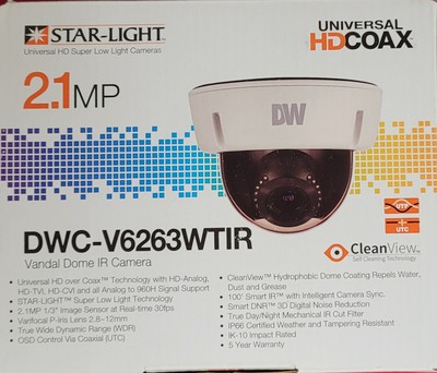 Digital Watchdog DWC-V6263WTIR 2.1MP Outdoor Universal HD Analog Dome Camera