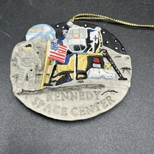 Kennedy Space Center Lunar Landing Ornament  1990’s Astronaut Earth Moon