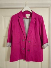 Halston berry pink open front blazer size large