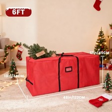 6 Ft Christmas Tree Storage Bag Double Zippers Carry Handles Effective Dust Mois