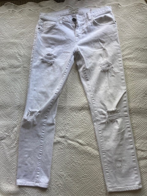 Current/Elliot "The Fling Sugar Destroy"  White Distressed Denim Jeans Size 26