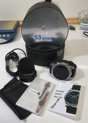 Samsung Galaxy Gear S3 Classic 46 mm Stainless Steel w/ accessories & new band