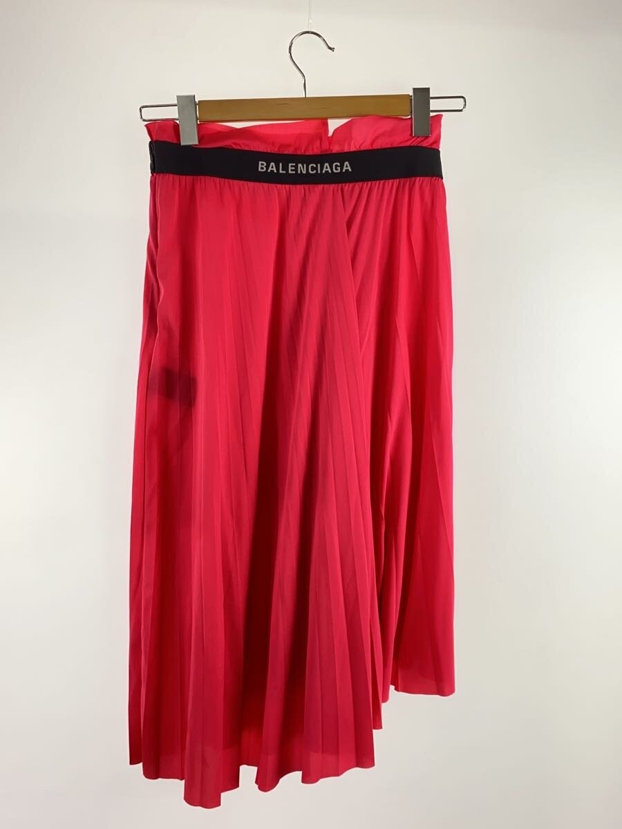 BALENCIAGA BALENCIAGA Logo Pleated Long Skirt, Size 40, Polyester, Black, 529757 thumbnail 2