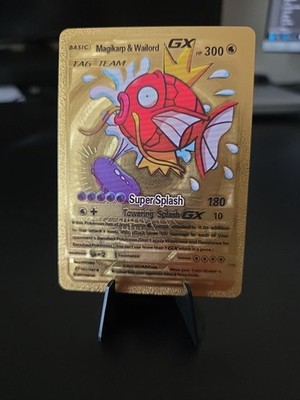 Gold Magikarp & Wailord GX Custom Pokémon Card 161/181 (SM Team Up Artwork)