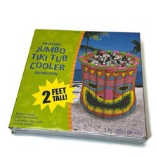 Hawaiian Tiki Inflatable Party Cooler JUMBO 2ft Beverage Pool Luau Bar Decor