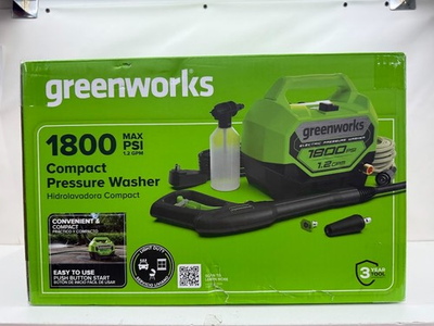 #ad New GreenWorks 1800 PSI Compact Cold Water Pressure Washer 1.2 GPM $99.99