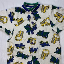 E-I-E-I-O Baby Romper 18M Construction Trucks Made in USA Vintage Outfit Rare