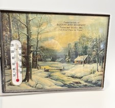 Farrar MO Eggers & Co Advertising Thermometer METAL FRAME GLASS Menfro VINTAGE