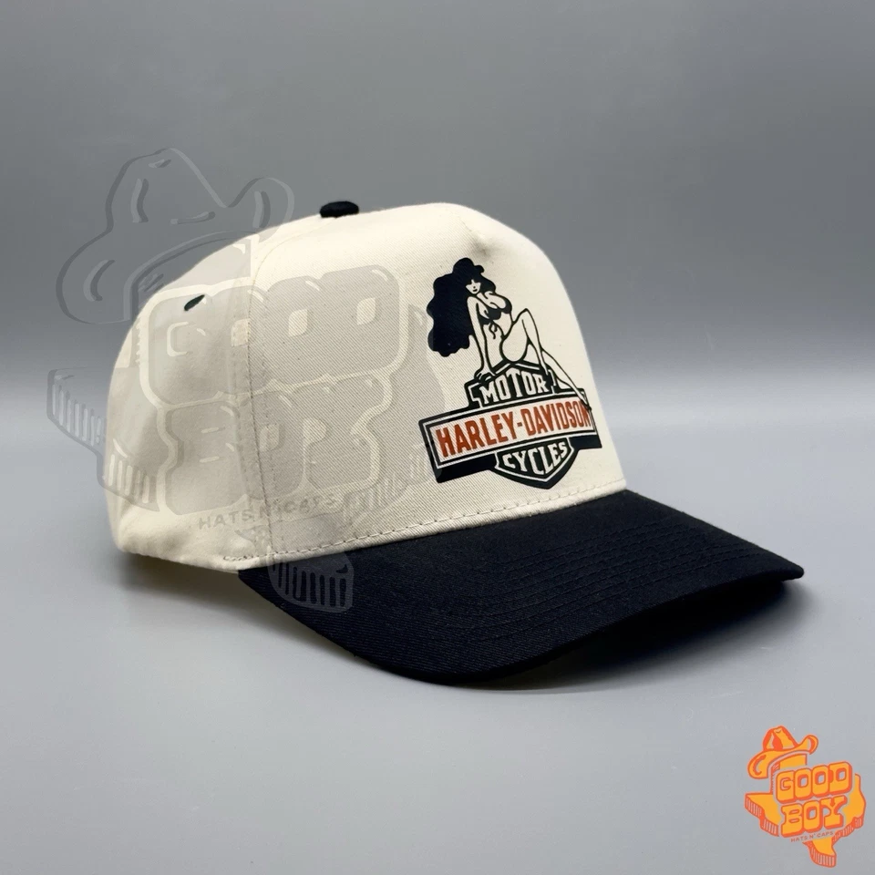 Gorra Harley Davidson De Colección Gorra Retro Ropa Occidental Caliente Motociclista Bebé Vaquera Mudflap Foto 3 de 4