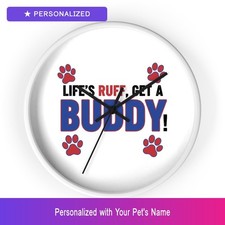 Custom Dog Funny Pet Wall Clock Personalized Name Home Decor Pet Easter Gift