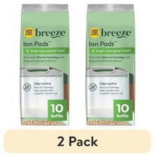  10 pack Purina Breeze Bright Lemongrass Scented Ion Cat Litter Pads Refill Pack
