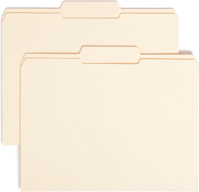 File Folder, Reinforced 1/3-Cut Tab, Center Position, Letter Size, Manila, 100 p
