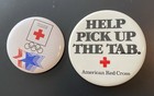 1984 Los Angeles Olympics Committee Button & Red Cross Sponsors Button Set of 2 — photo 1