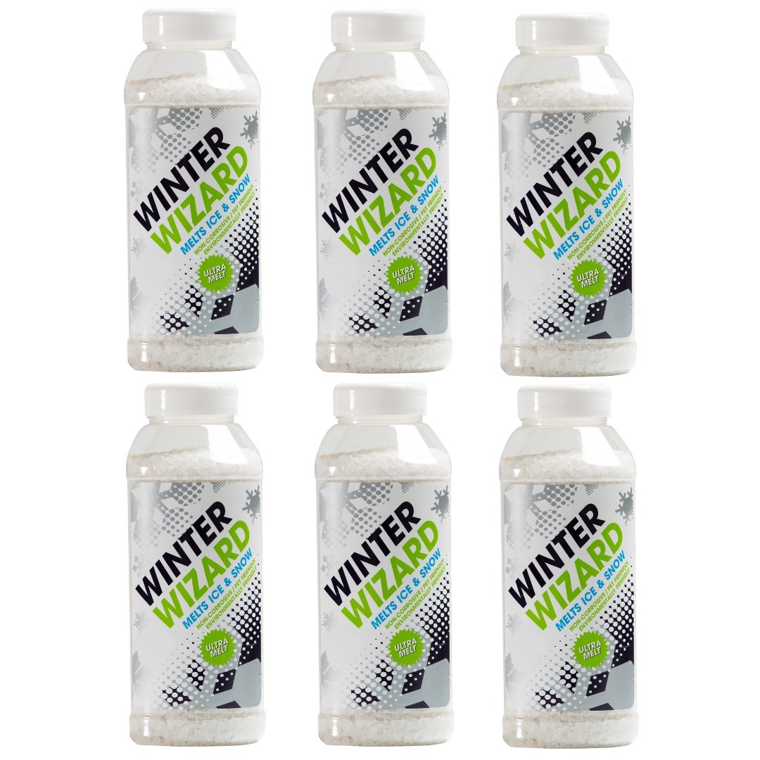 Pet Friendly Ice Melt De-Icer 1.8kg Shaker Tub 6 Pack for Paths & Driveways