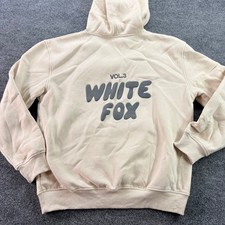 White Fox Boutique Hoodie Vol 3 Oversized Puff Print Sweatshirt M/L Cream Womens