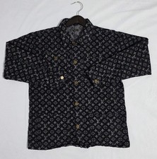 Louis Vuitton Monogram Logo Black Denim Jacket EU 50