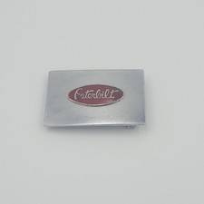 Peterbilt Logo Men's Silver Red Metal Belt Buckle Transportation Theme