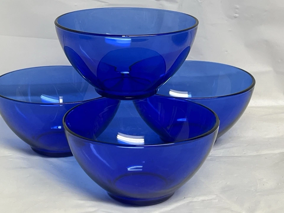 Vintage Arcoroc France 13-Piece Cobalt Blue Glass Dinnerware Set “Saphír” NIB - Image 3 of 4