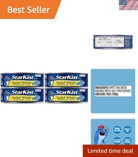 Pack of 4 Solid White Albacore Tuna Cans - 5 oz Each - Low-Calorie Protein Boost
