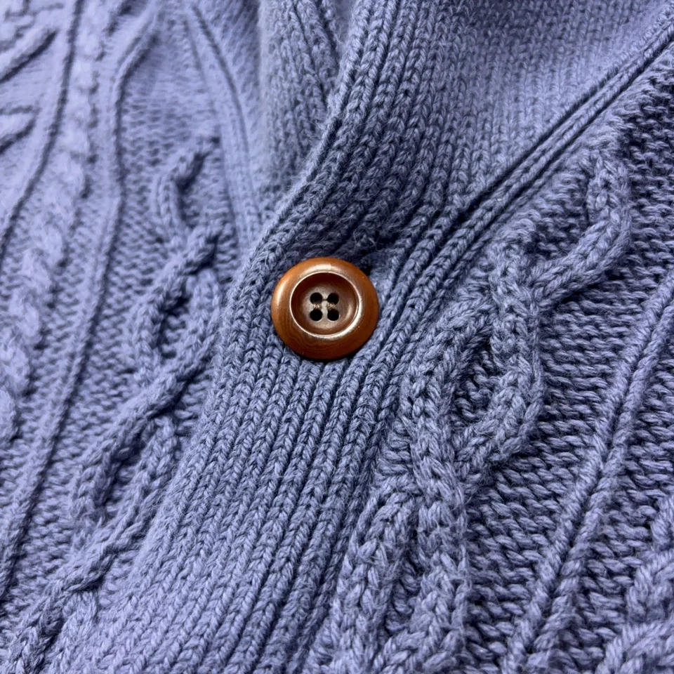 Cárdigan Suéter Tejido con Cable J.Crew Para Hombres Medio Chal Cuello Grueso Algodón M Foto 4 de 4