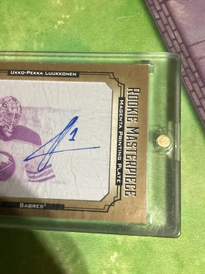 2021-22 The Cup ROOKIE MASTERPIECE Ukko-Pekka Luukkonen RC 1/1 PLATE Autograph - Image 3 of 4