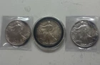 3 Amazing Toned On Both Side American Silver Eagle 1oz Coins 1998, 1993, 2005 BU